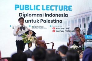 Menlu Jabarkan Diplomasi Indonesia untuk Palestina “All Eyes on Rafah” di UGM Yogyakarta