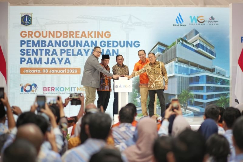 Gubernur Pramono Groundbreaking Gedung Sentra Pelayanan PAM Jaya